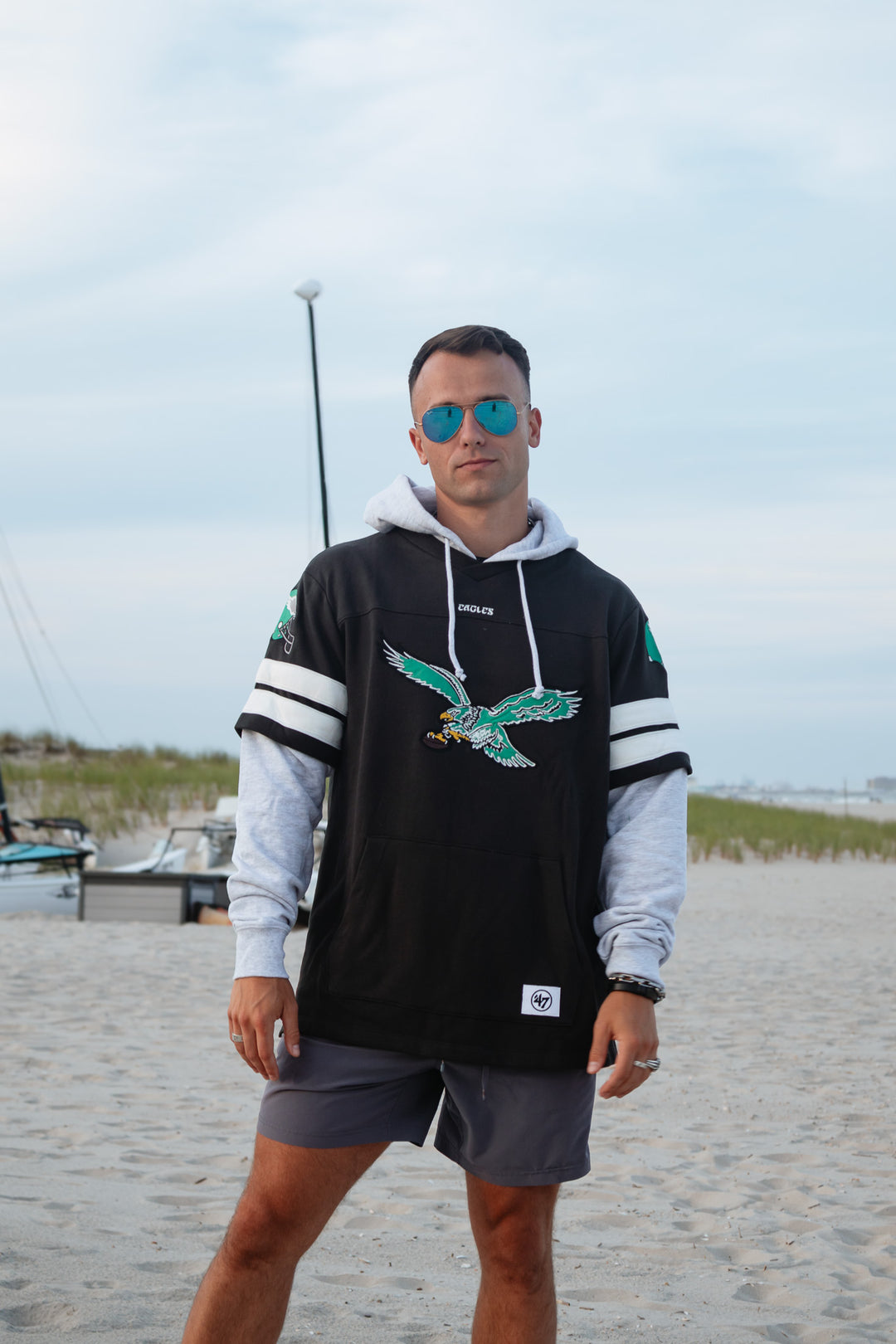 Philadelphia Eagles Flint Black High Post Cornerback Lacer Hoodie