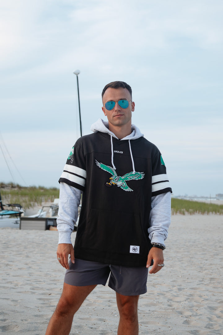 Philadelphia Eagles Flint Black High Post Cornerback Lacer Hoodie