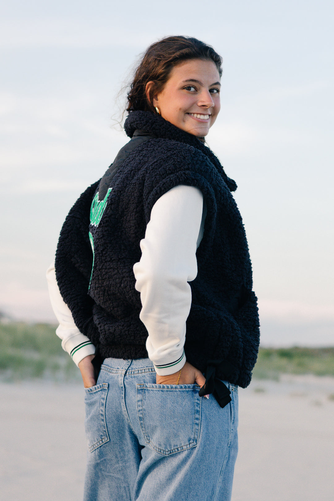 Philly Football Sherpa Button Vest