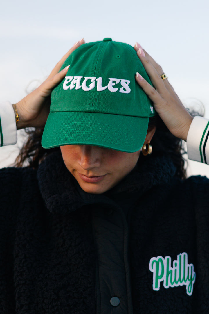 Women Philadelphia Eagles Historic Kelly Script Clean Up