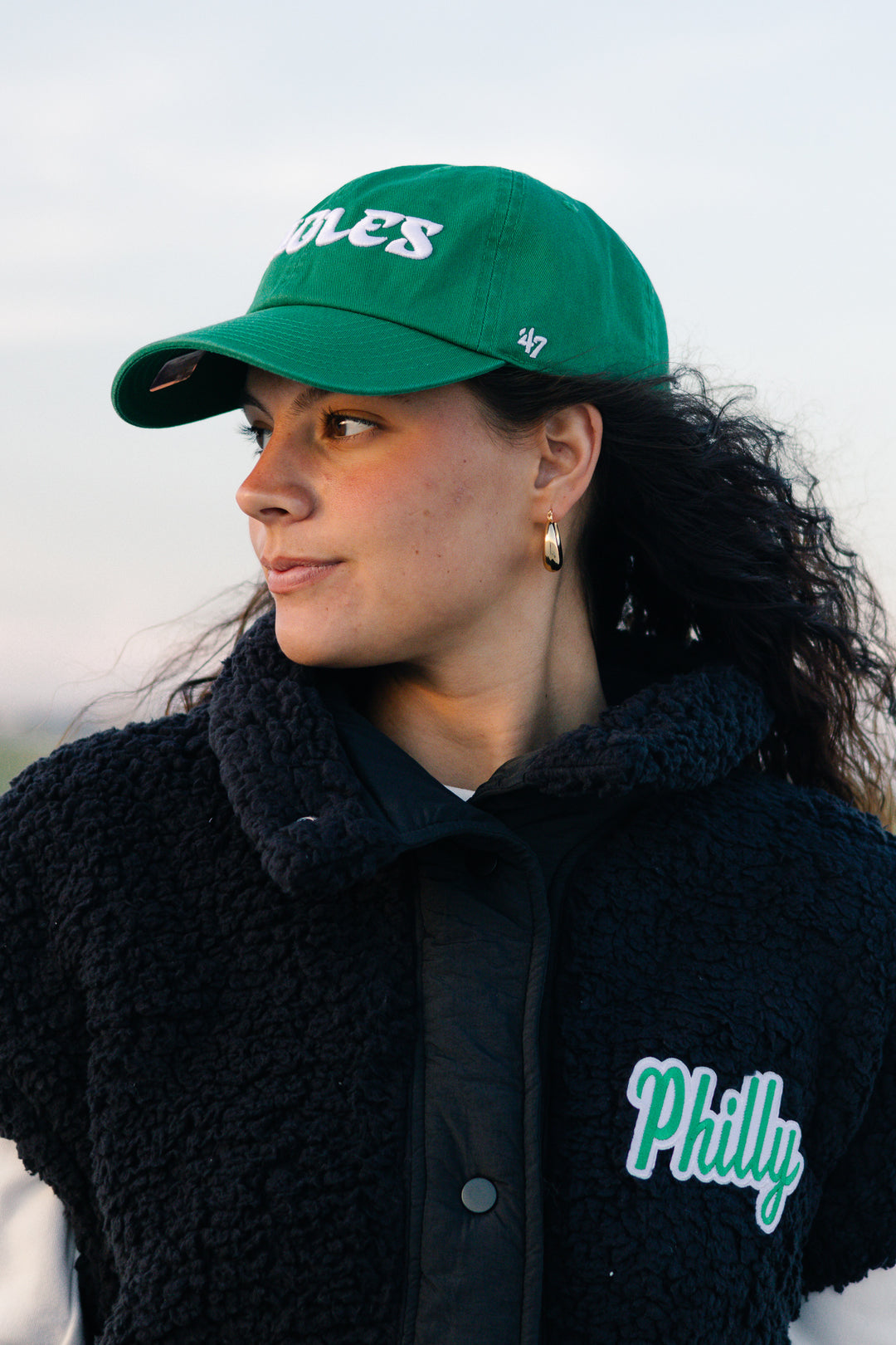 Women Philadelphia Eagles Historic Kelly Script Clean Up