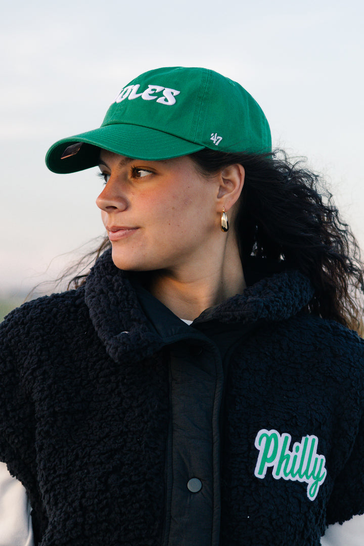 Women Philadelphia Eagles Historic Kelly Script Clean Up
