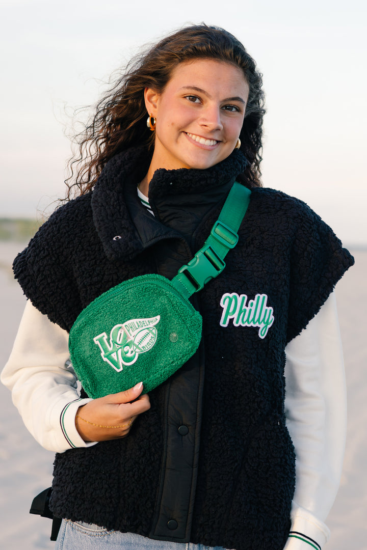 Philadelphia Football Kelly Green Sherpa Crossbody/Waist Bag