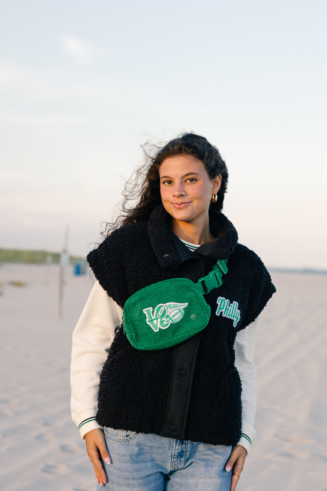 Philadelphia Football Kelly Green Sherpa Crossbody/Waist Bag