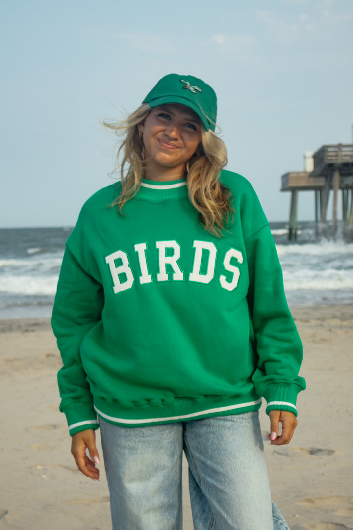 Philly Birds Kelly Green Pocket Mock Neck Sweatshirt