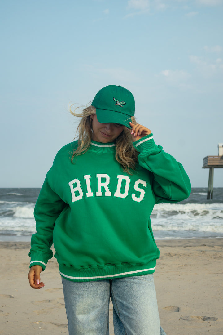 Philly Birds Kelly Green Pocket Mock Neck Sweatshirt