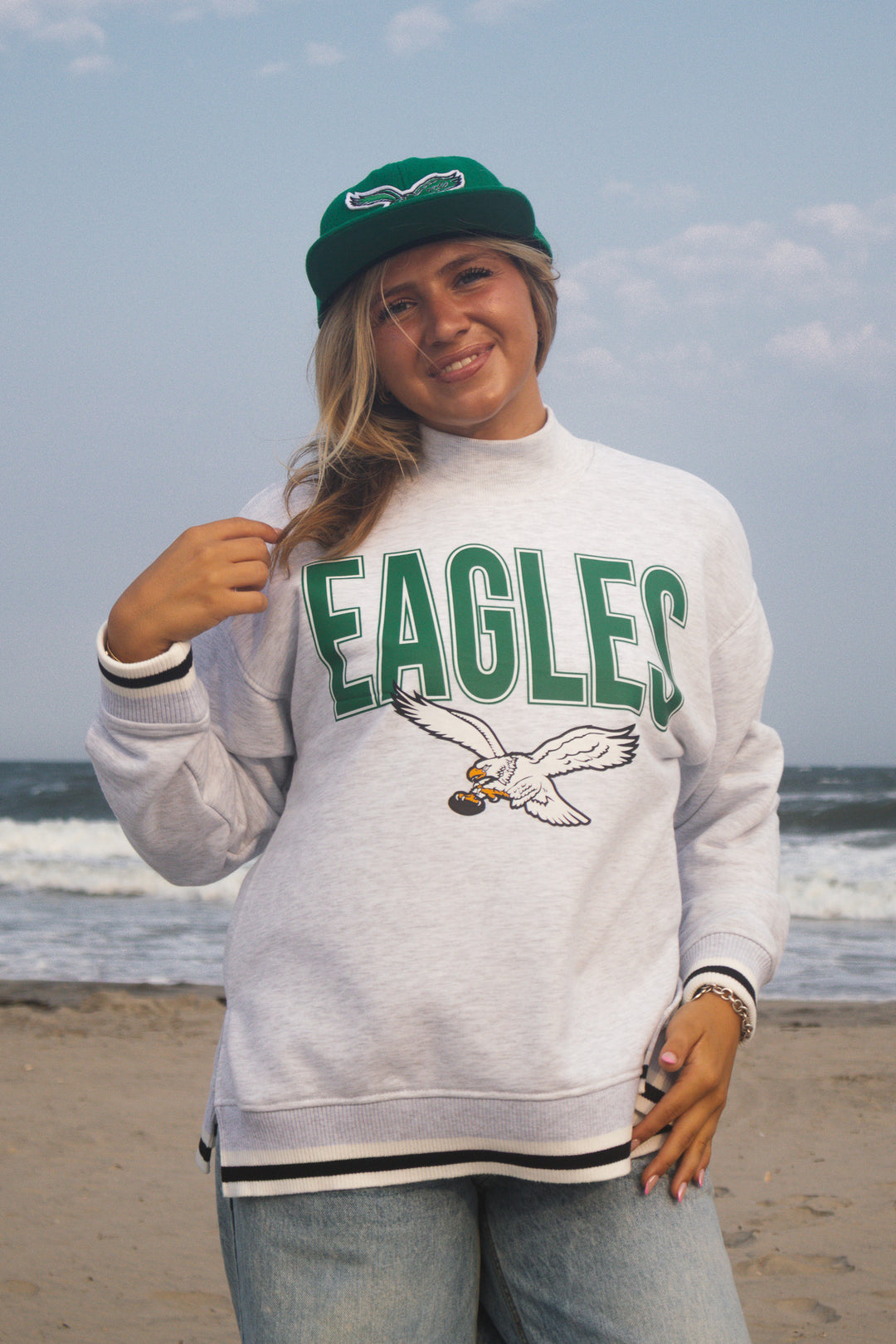 Philadelphia Eagles Stripe Mock with Side Slit