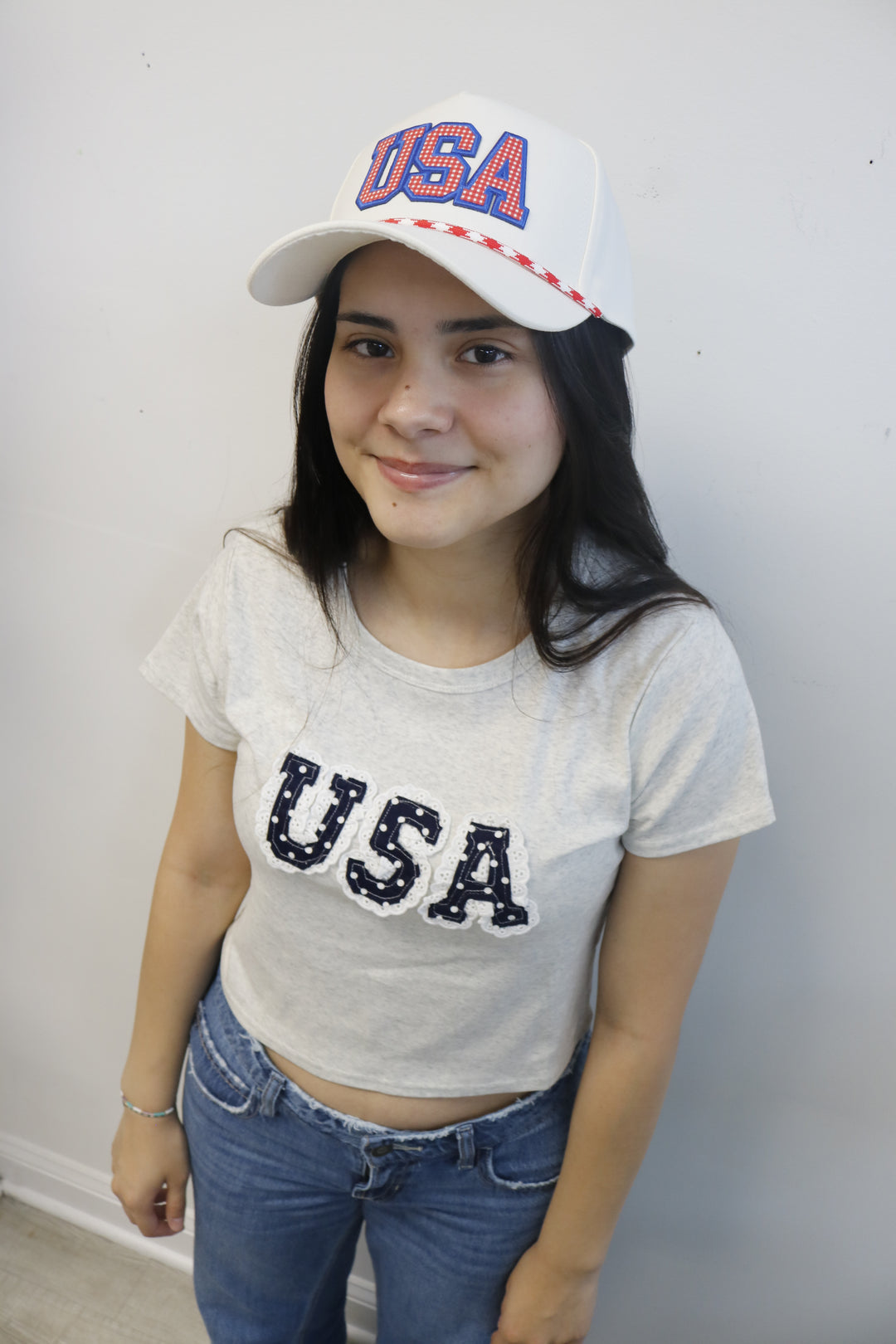 USA Polka Dot Appliqué Baby Tee