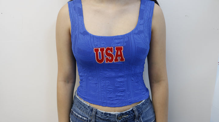 USA Patch Lace detailed Tank