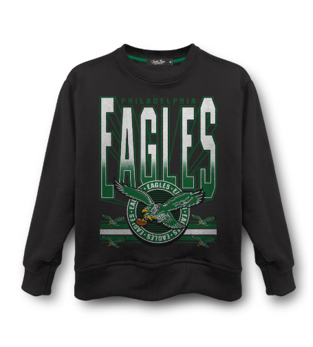 Philadelphia Eagles Black Drop Shoulder Fleece Sweatshirt