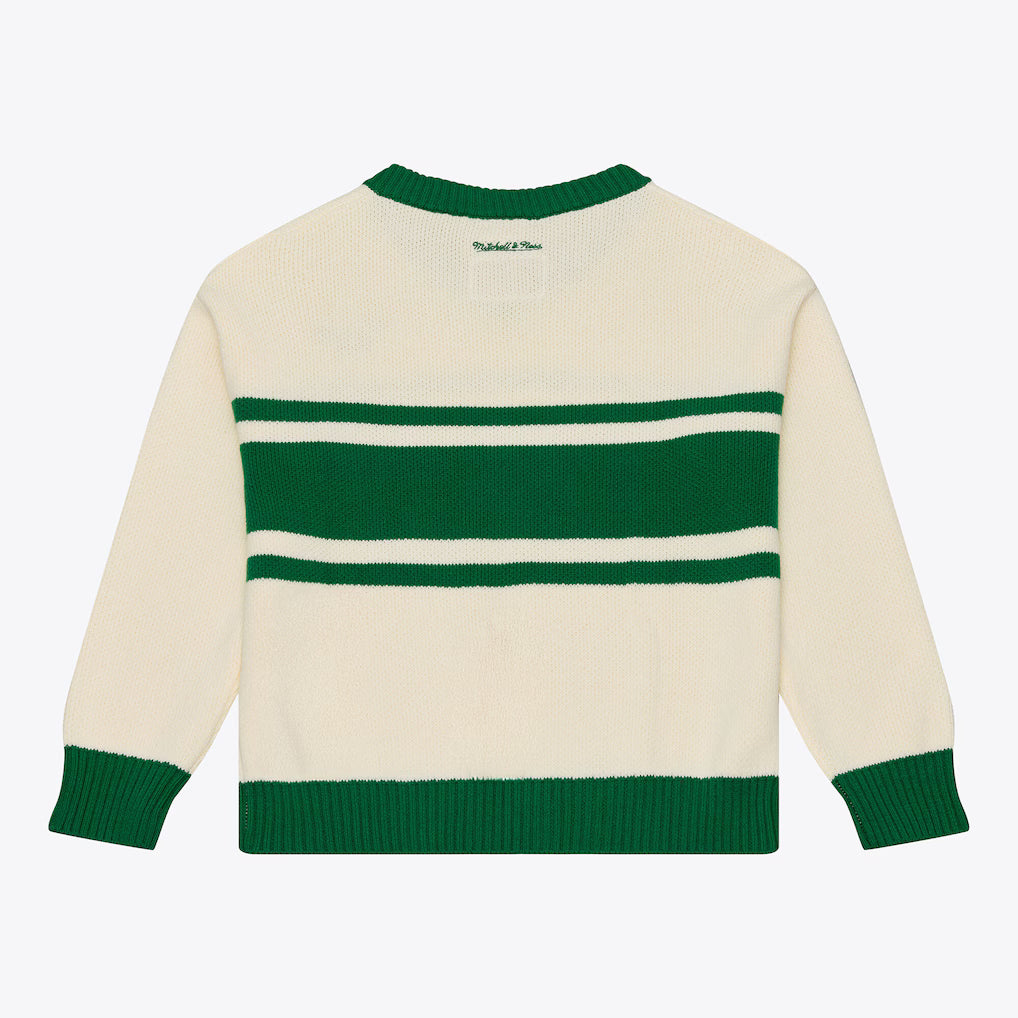 Philadelphia Eagles Cream/Kelly Green Retro Roots V-Neck Sweater