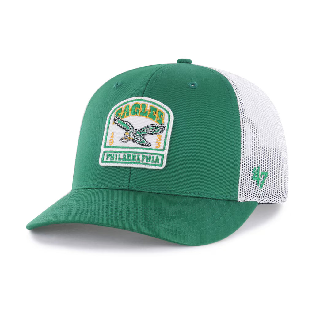 Philadelphia Eagles Historic Kelly Headstone Strap Trucker Adjustable Hat