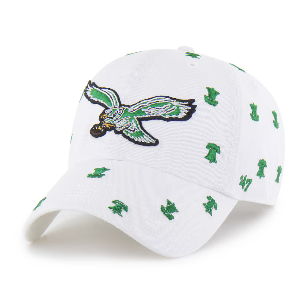 Philadelphia Eagles Historic White Confetti Clean Up All Cap