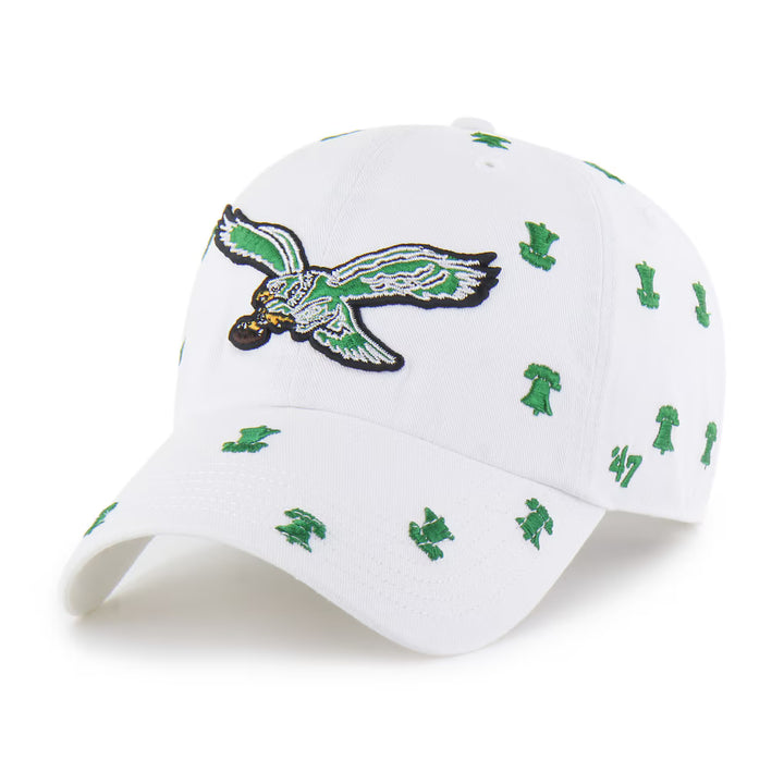Philadelphia Eagles Historic White Confetti Clean Up All Cap