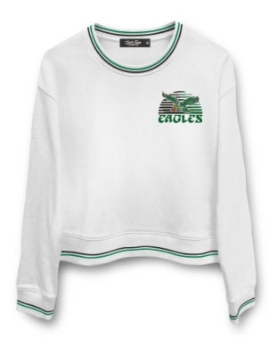 Philadelphia Eagles Crop Striped Rib Sweatshirt