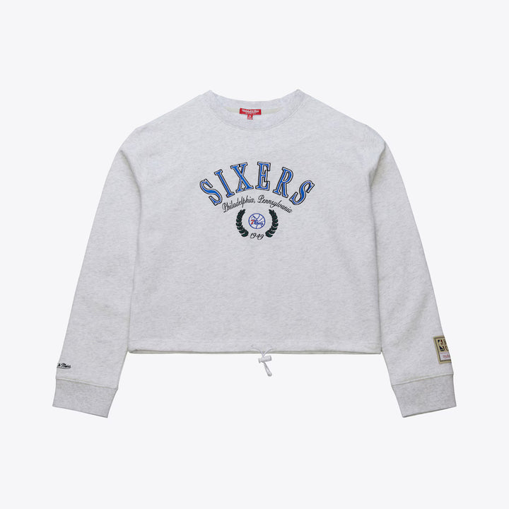 Philadelphia 76ers Crop Fleece Toggle Crewneck
